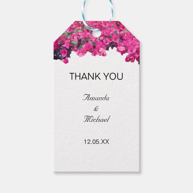 Tropical Floral Wedding Gift Tags (Front)