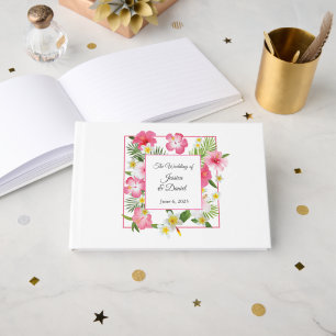 Tropical Floral Wedding Guest Book