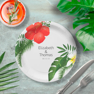 Tropical Floral Wedding ID475 Paper Plate