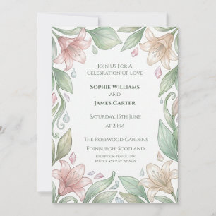 Tropical Floral Wedding Invitation