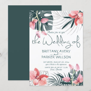 Tropical Floral Wedding Invitation