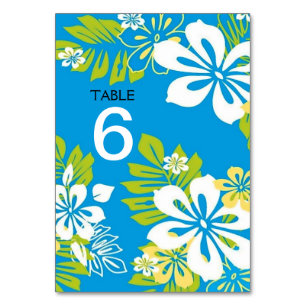 Tropical Floral Wedding Menu+Table Number Card