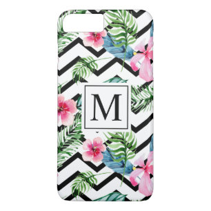 Tropical Floral Wedding Monogram Phone Case