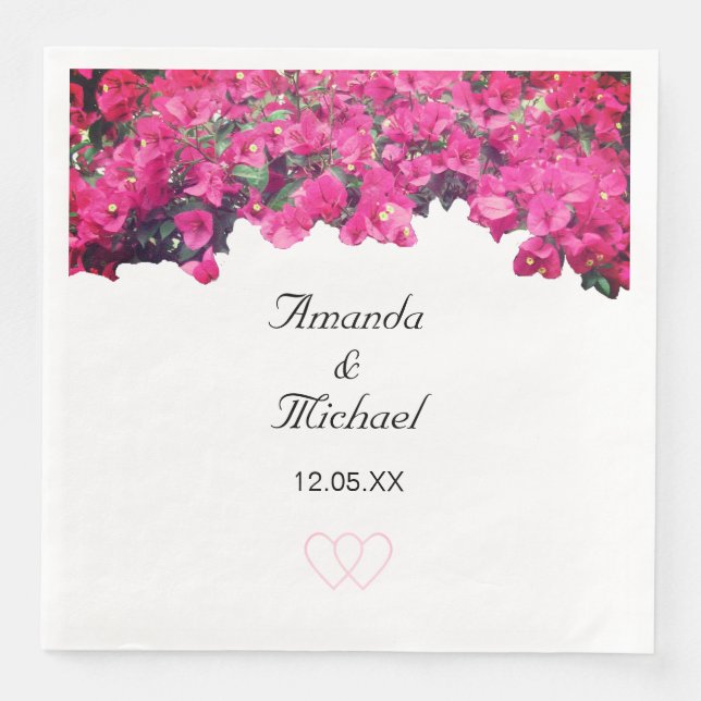 Tropical Floral Wedding Napkin (Front)