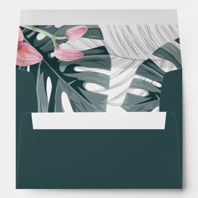 Tropical Floral Wedding Personalised Envelope (Back (Bottom))
