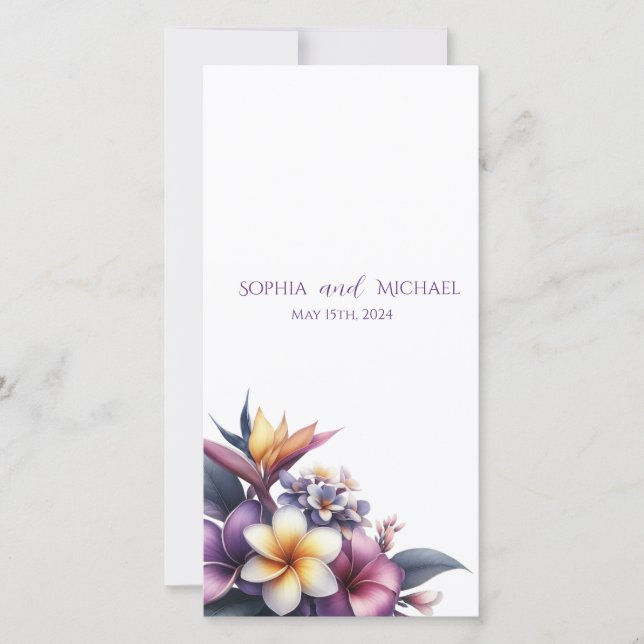Tropical Floral- Wedding Program- (Front)
