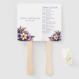 Tropical Floral-Wedding Program Hand Fan