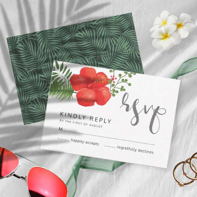 Tropical Floral Wedding RSVP ID475 (Creator Uploaded)