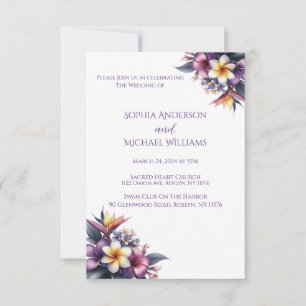 Tropical Floral Wedding Theme Invitation