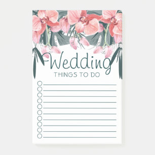 Tropical Floral Wedding To Do List Post-it Notes