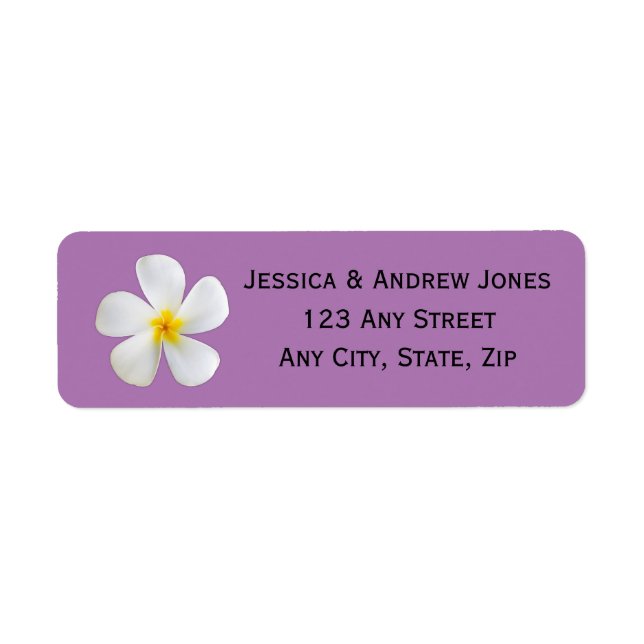 Tropical Floral, White Plumeria, Lavender, Wedding (Front)