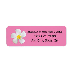 Tropical Floral, White Plumeria on Pink, Wedding
