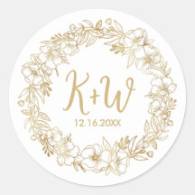 Tropical Floral Wreath Wedding Monogram Initials