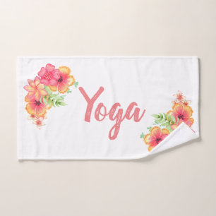 Tropical Floral Yoga Exercise Hand Towel