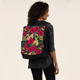Tropical Florals and Hummingbird - Summer Botanica Backpack