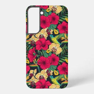 Tropical Florals and Hummingbird - Summer Botanica Samsung Galaxy Case