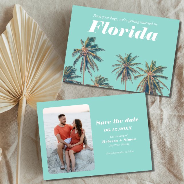 Tropical Florida Beach Wedding Photo Save the Date (Creator Uploaded)