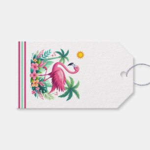 Tropical/Florida pink flamingo Gift Tags