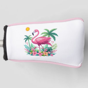 Tropical/Florida pink flamingo Golf Head Cover