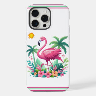 Tropical/Florida pink flamingo iPhone 15 Pro Max Case