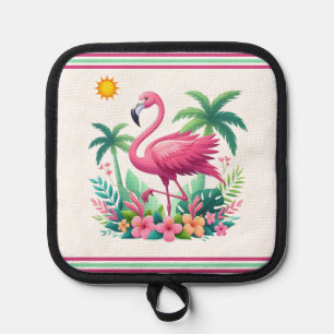 Tropical/Florida pink flamingo Pot Holder