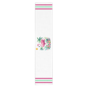 Tropical/Florida pink flamingo Short Table Runner