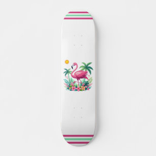 Tropical/Florida pink flamingo Skateboard