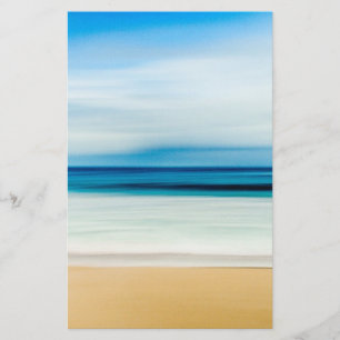 Tropical Florida Sandy Beach, Ocean & Waves Stationery