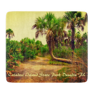 Tropical Florida Trail Lined with Palm Trees  Cutting Board