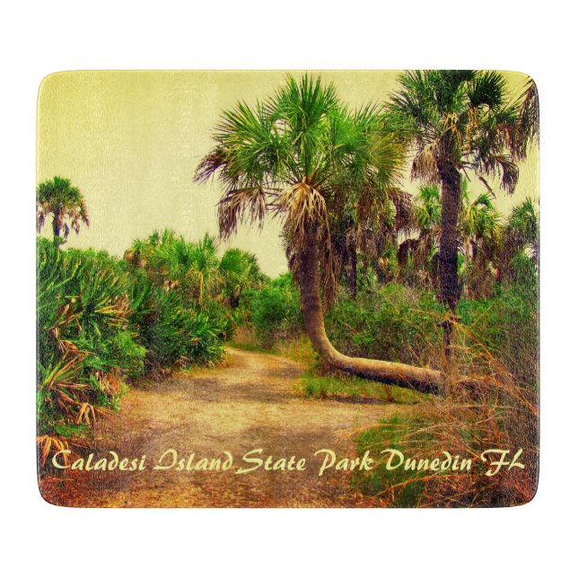 Tropical Florida Trail Lined with Palm Trees  Cutting Board (Front)