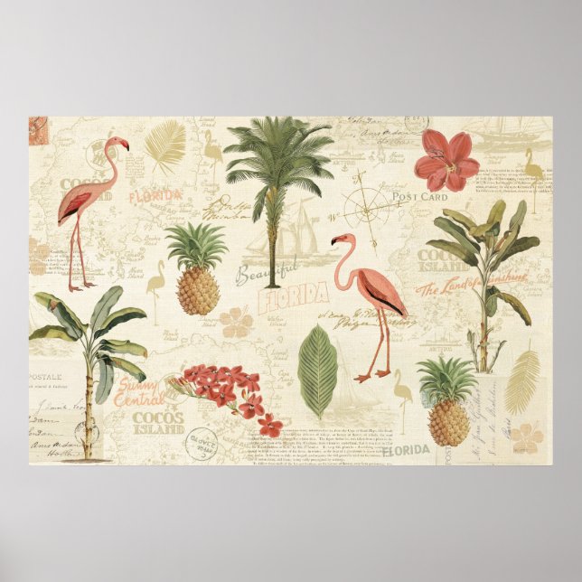 Tropical Floridian Pattern Poster (Front)