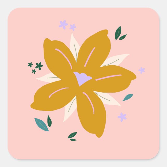 Tropical Flower | 01 Square Sticker (Front)