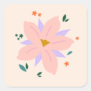 Tropical Flower   02 Square Sticker