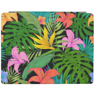 Tropical flower and palm leaf Hawaiian colourful iPad Cover