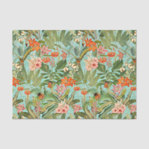 Tropical Flower And Palm Rainforest Tissue Paper