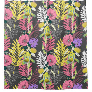 Tropical Flower Art: Original Pattern. Shower Curtain
