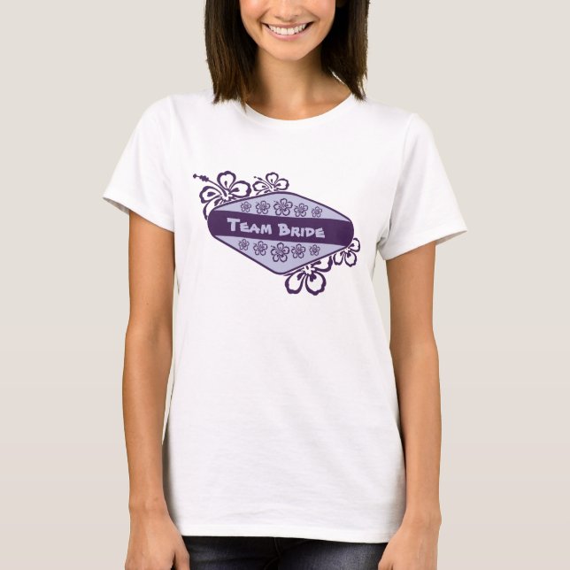 Tropical Flower Beach Bridesmaid T-Shirt (Front)