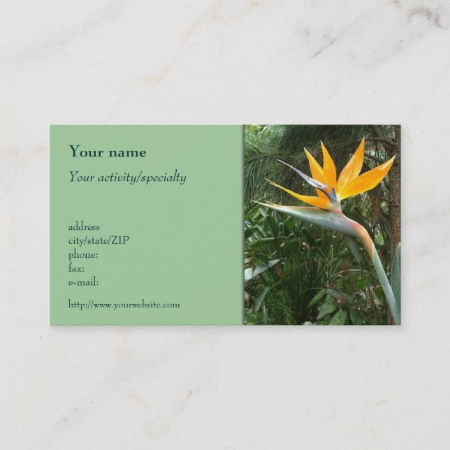 "Tropical flower" business card (Front)