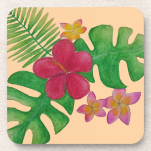 Tropical flower coaster
