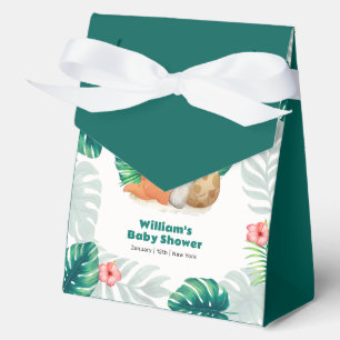 Tropical Flower Hatching Dinosaur Baby Shower Favour Box