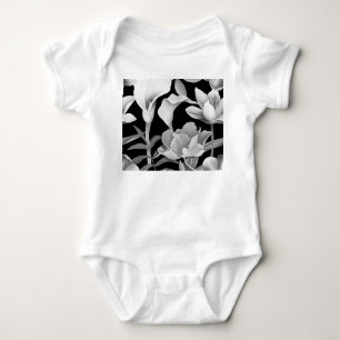 Tropical Flower Leaf: Seamless Pattern Baby Bodysuit