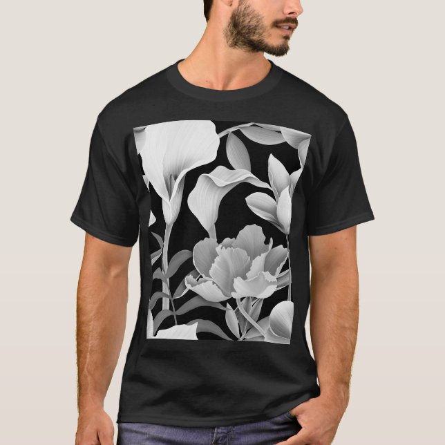 Tropical Flower Leaf: Seamless Pattern T-Shirt (Front)