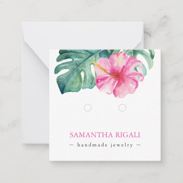 Tropical Flower Logo Necklace Earrings Display Card (Front)
