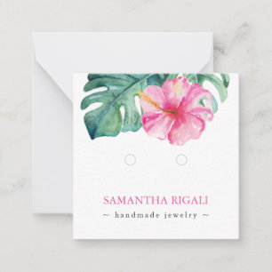 Tropical Flower Logo Necklace Earrings Display Card