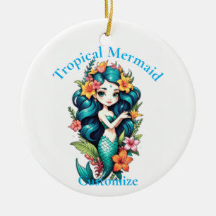 Tropical Flower Mermaid Thunder_Cove Ceramic Tree Decoration