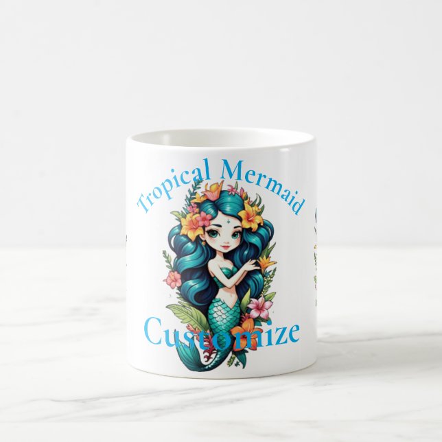 Tropical Flower Mermaid Thunder_Cove Coffee Mug (Center)