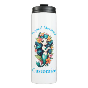 Tropical Flower Mermaid Thunder_Cove Thermal Tumbler