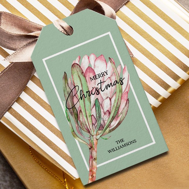 Tropical Flower Merry Christmas  Gift Tags (Creator Uploaded)