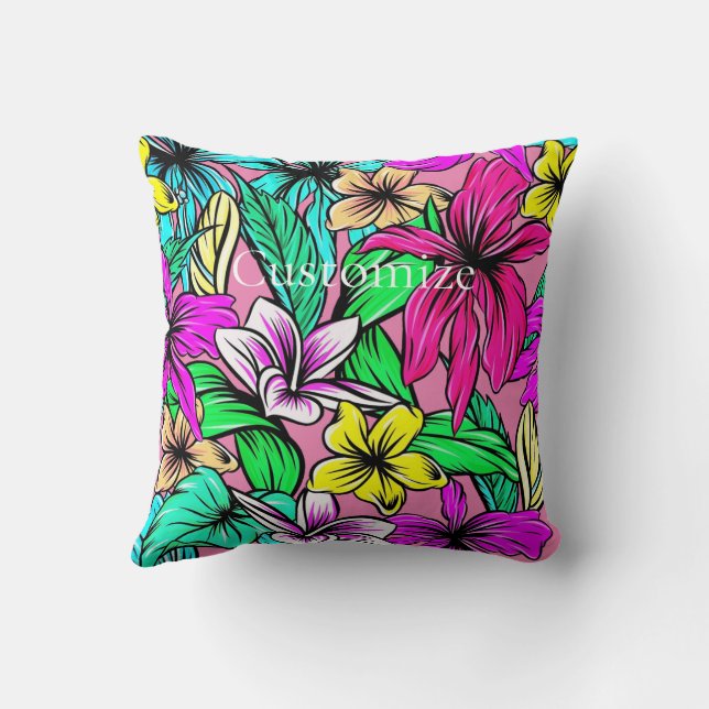 Tropical Flower Mix Thunder_Cove Cushion (Back)