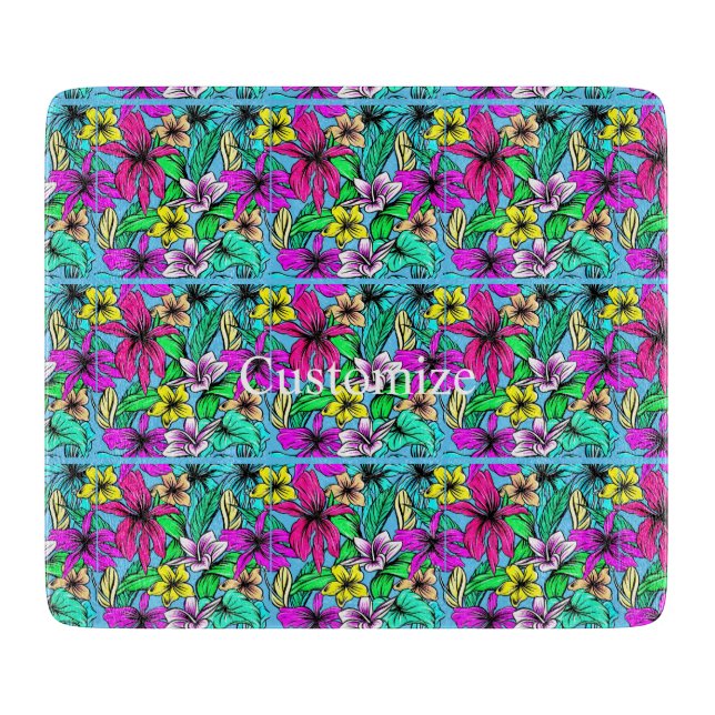 Tropical Flower Mix Thunder_Cove Cutting Board (Front)